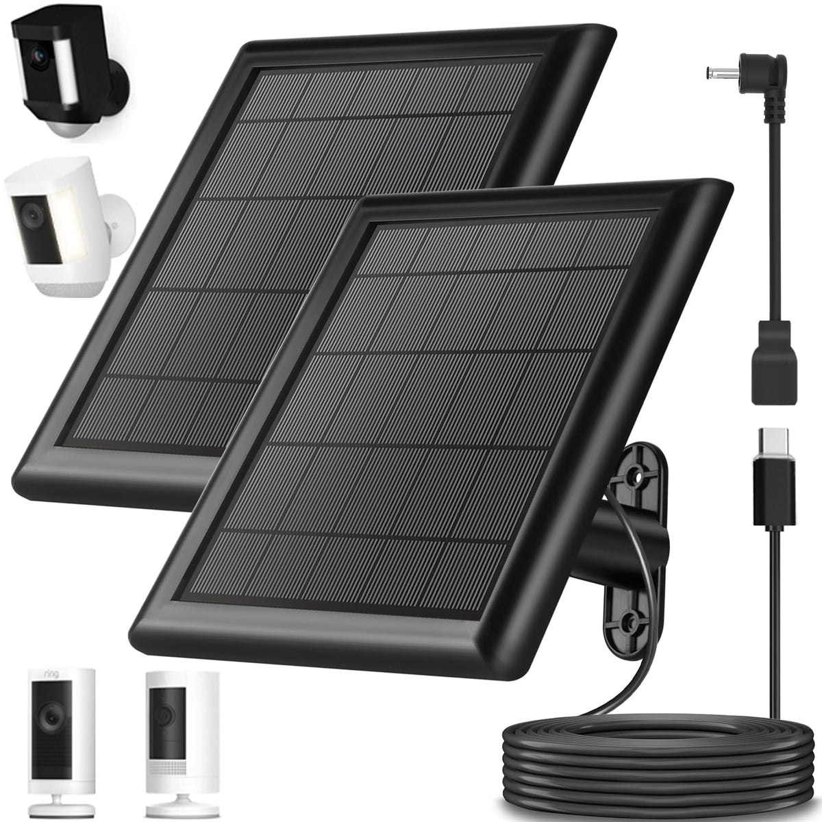 YUELAN 8W solar charger for Ring Outdoor Cam Plus; sun power to maintain surveillance