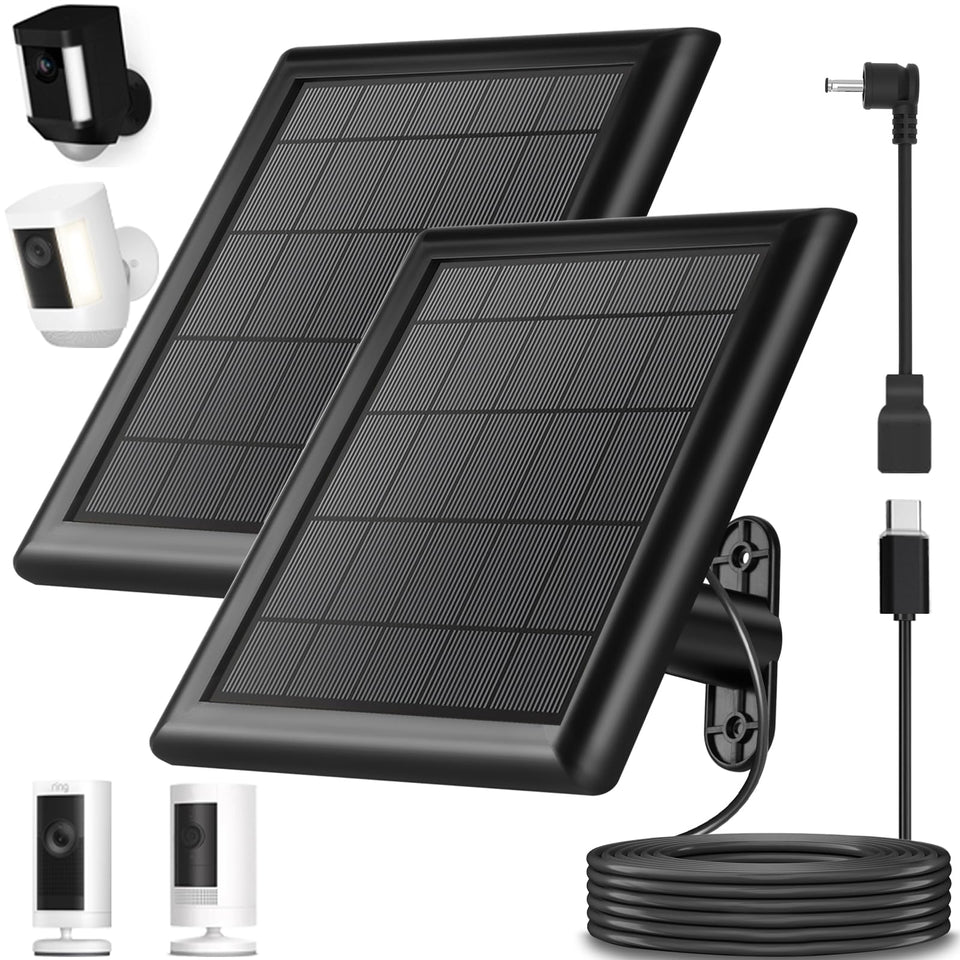 YUELAN 8W solar charger for Ring Outdoor Cam Plus; sun power to maintain surveillance