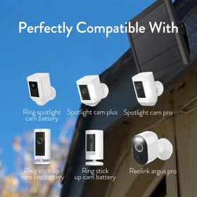 YUELAN 8W solar charger for Ring Outdoor Cam; IP65 weatherproof panel withstands elements