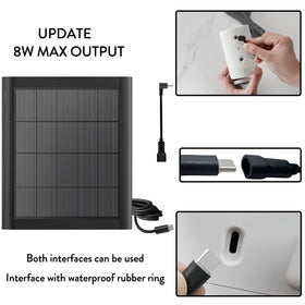 YUELAN 8W solar charger for Ring Spotlight Cam Pro; keeps camera energized outdoors