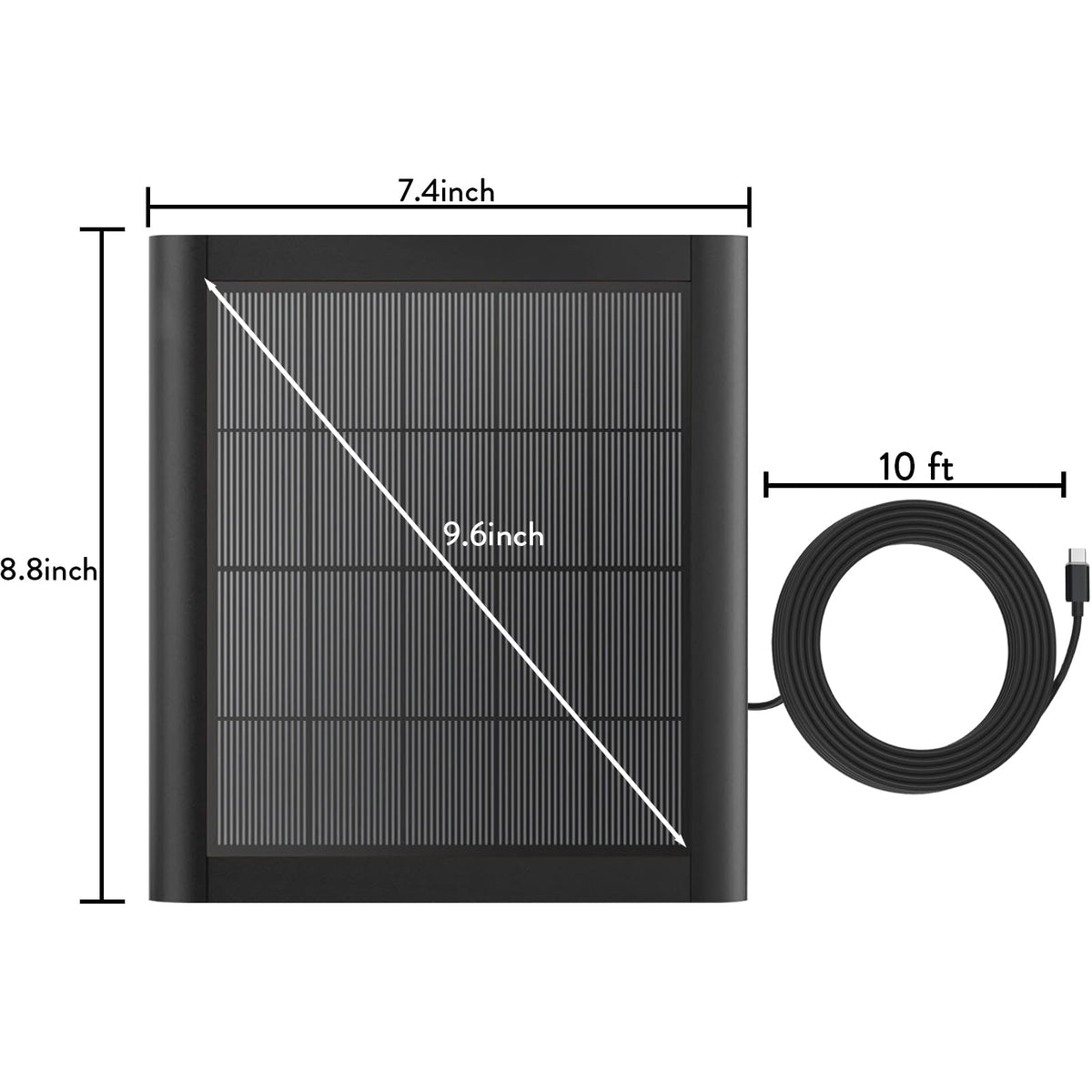 YUELAN 8W solar charger for Ring Stick Up Cam Pro; flexible sun-powered energy