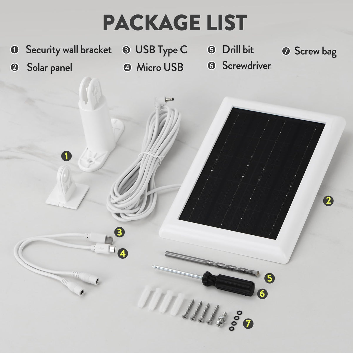 YUELAN Solar Panel mounted outdoors powering Stick Up Cam.