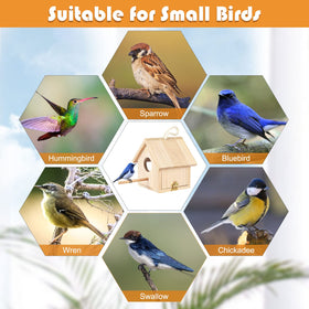 YUEPET DIY-friendly bird house invites painting and personalization.