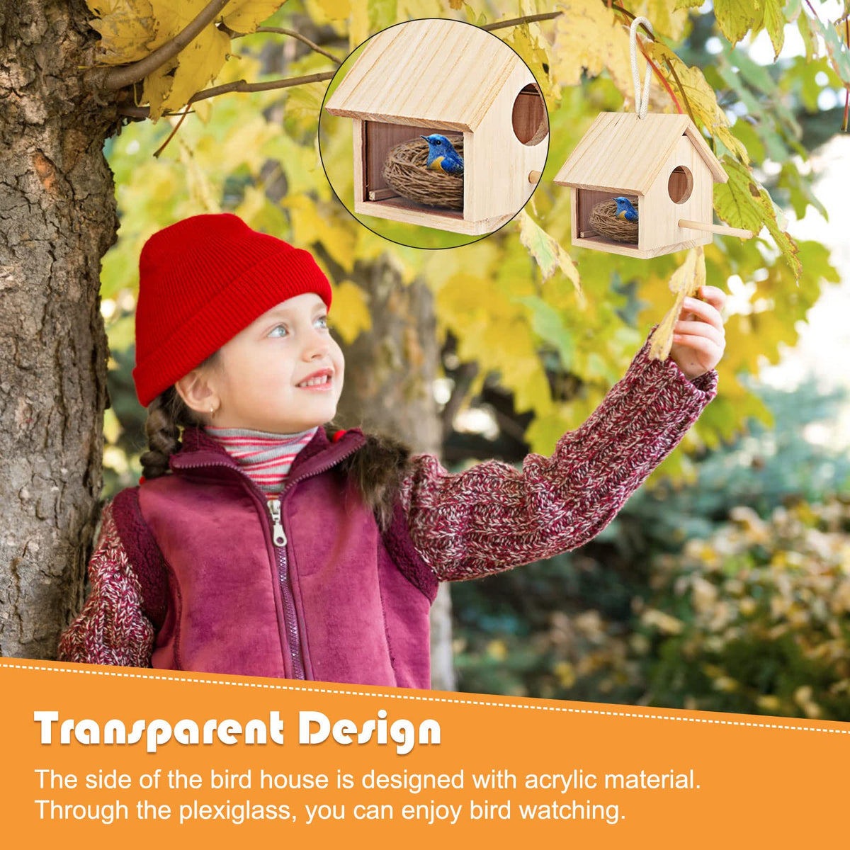 YUEPET log cabin style adds garden charm and shelter for visitors.