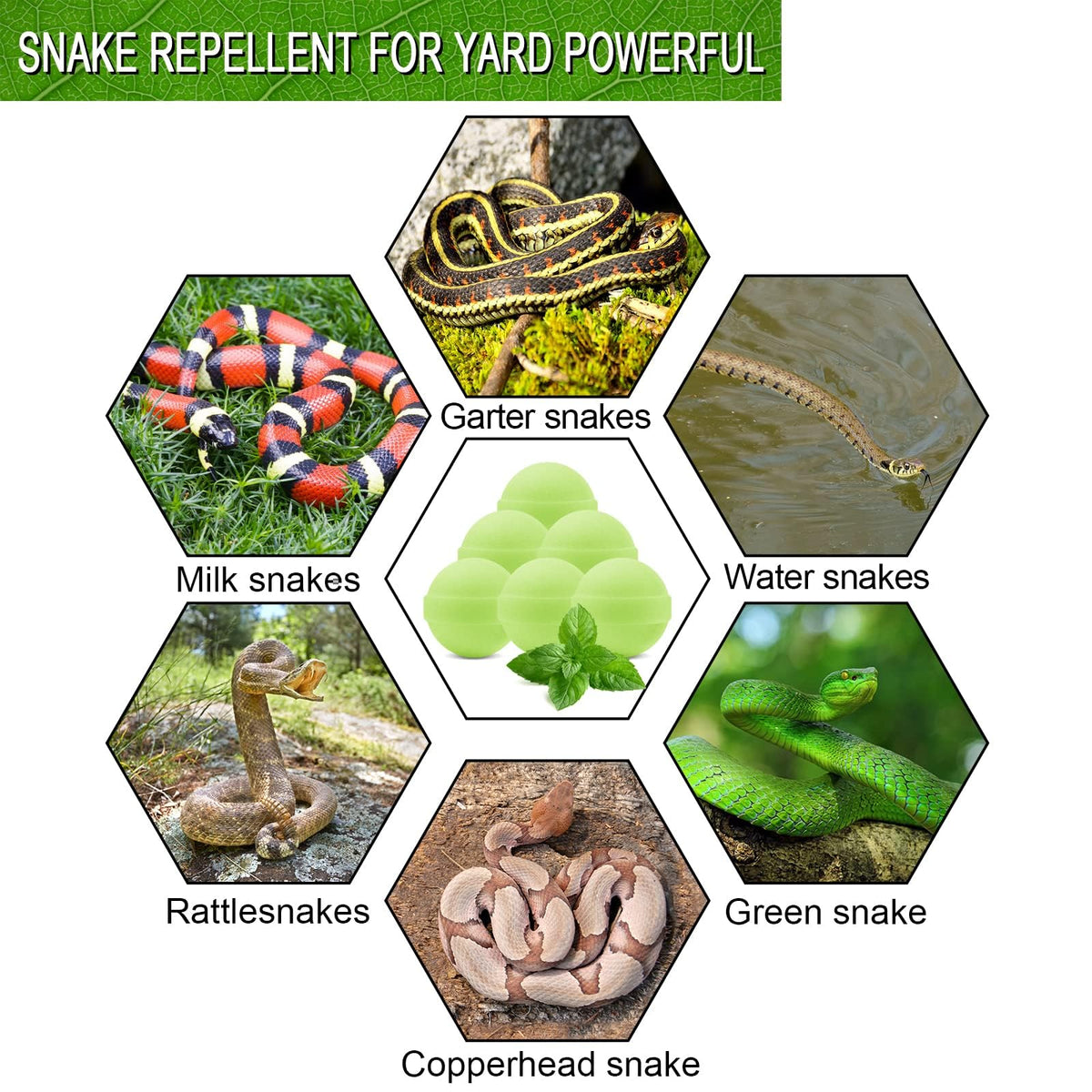 YUEQINGLONG snake repellents pills 50-count for garden and lawn deterrence.