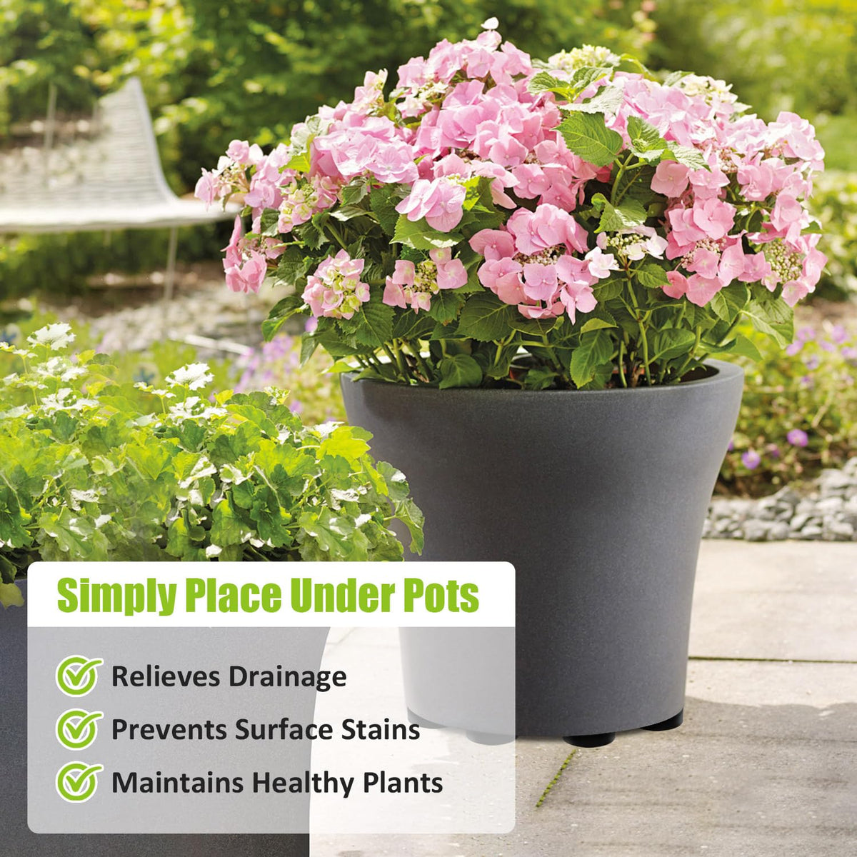 YUFDA hidden feet enhance garden look without visible hardware.