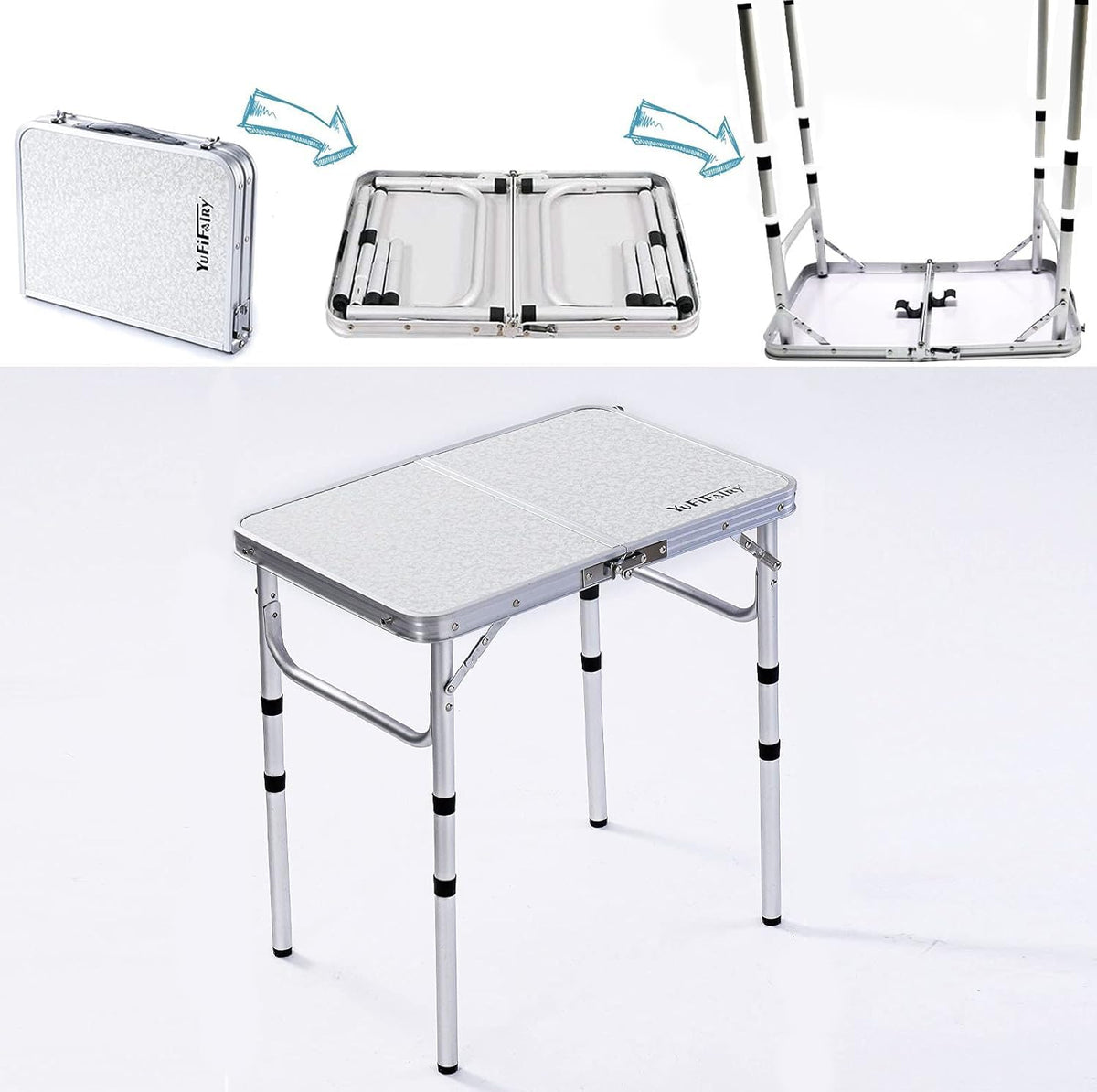 YUFIFAIRY foldable table showcases carrying handle for quick outdoor use