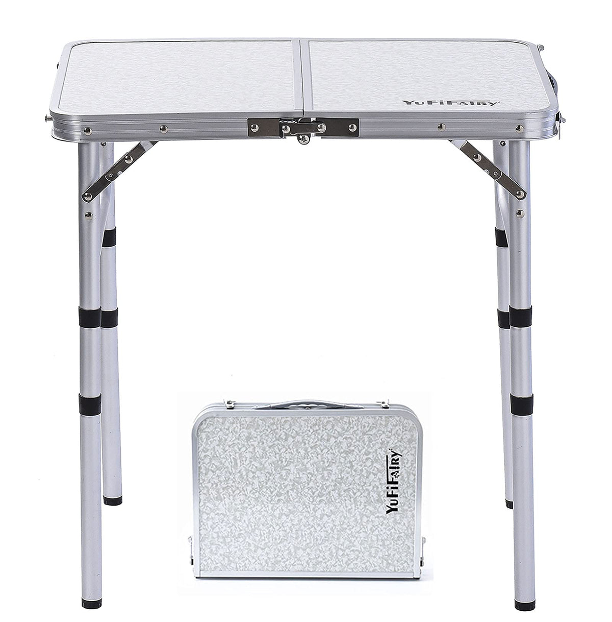 YUFIFAIRY folding table with 24x16 surface ready for outdoor meals