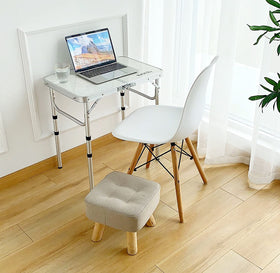 YUFIFAIRY folding table shows adjustable-height legs for versatile setup