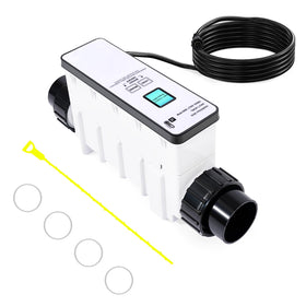 YUHAILOU EC-520555 pool salt cell with LCD display monitoring salinity and chlorine production for consistent sanitization.