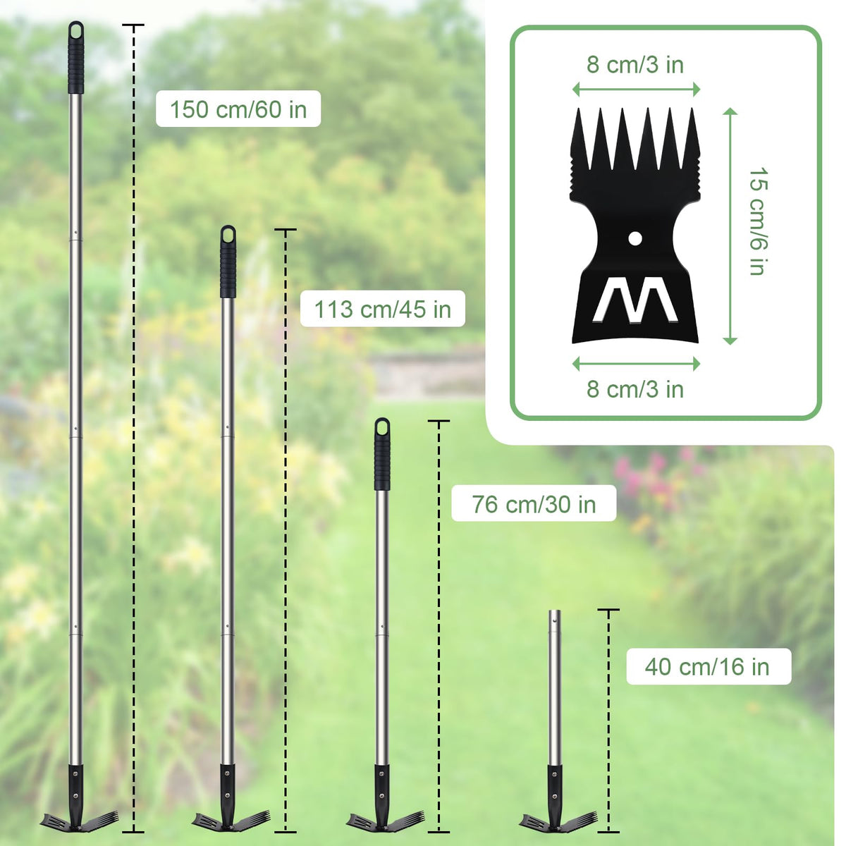 YUJOIBAN stainless steel poles support adjustable length for comfortable use.