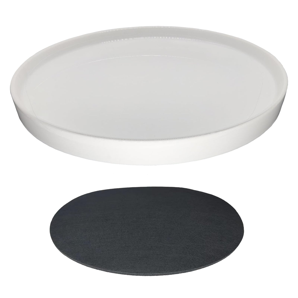 Yukfona 12-inch white glazed ceramic plant saucer protects surfaces and catches excess water