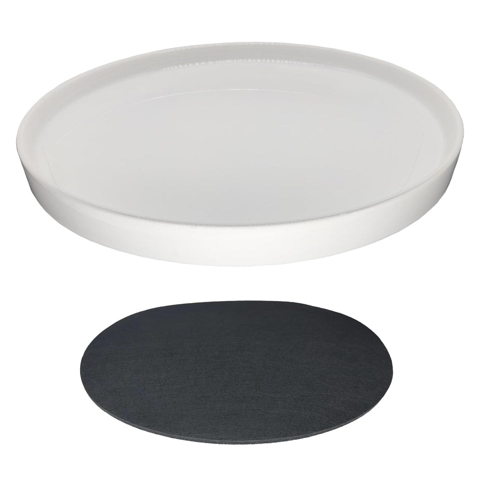 Yukfona 12-inch white glazed ceramic plant saucer protects surfaces and catches excess water