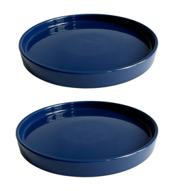 Yukfona ceramic plant saucer 6-inch blue protects surfaces with durable glaze.