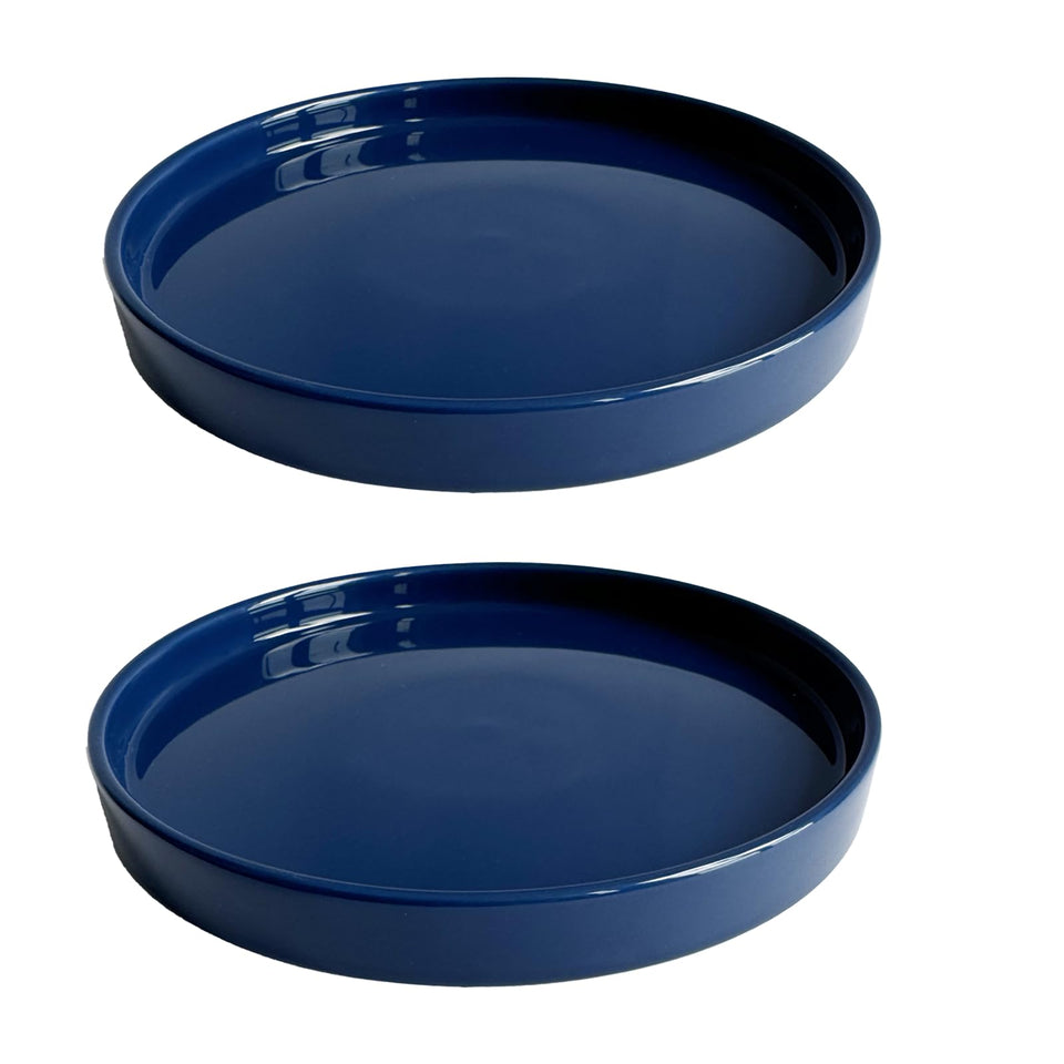 Yukfona ceramic plant saucer 6-inch blue protects surfaces with durable glaze.