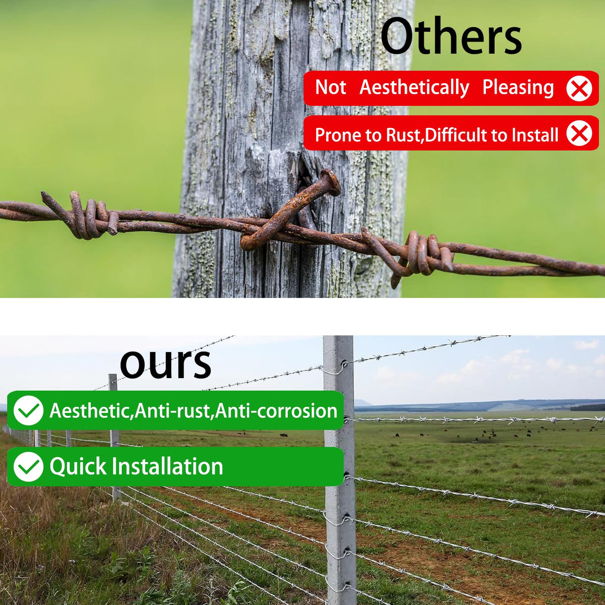 Yukibefo T-Post Clips secure wire to T-posts reliably