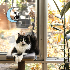 YULAIKUAI cat moon suncatcher outdoor-ready for garden or patio light.