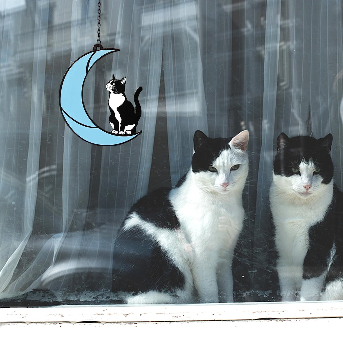 YULAIKUAI cat moon suncatcher packaging shows protective foam and sturdy box.