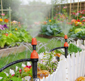 Yulaiyoen solution for bonsai and vegetable gardens with customizable irrigation.