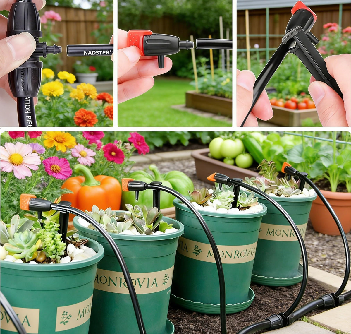 Yulaiyoen succulent setup demonstrates targeted irrigation for small plants.