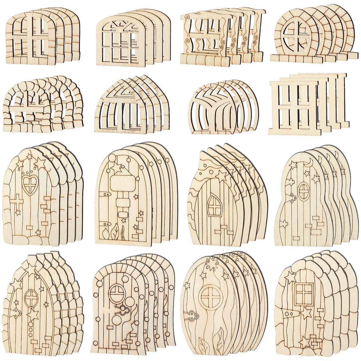 Yulejo fairy door, wooden garden door for DIY decor and whimsical garden displays.