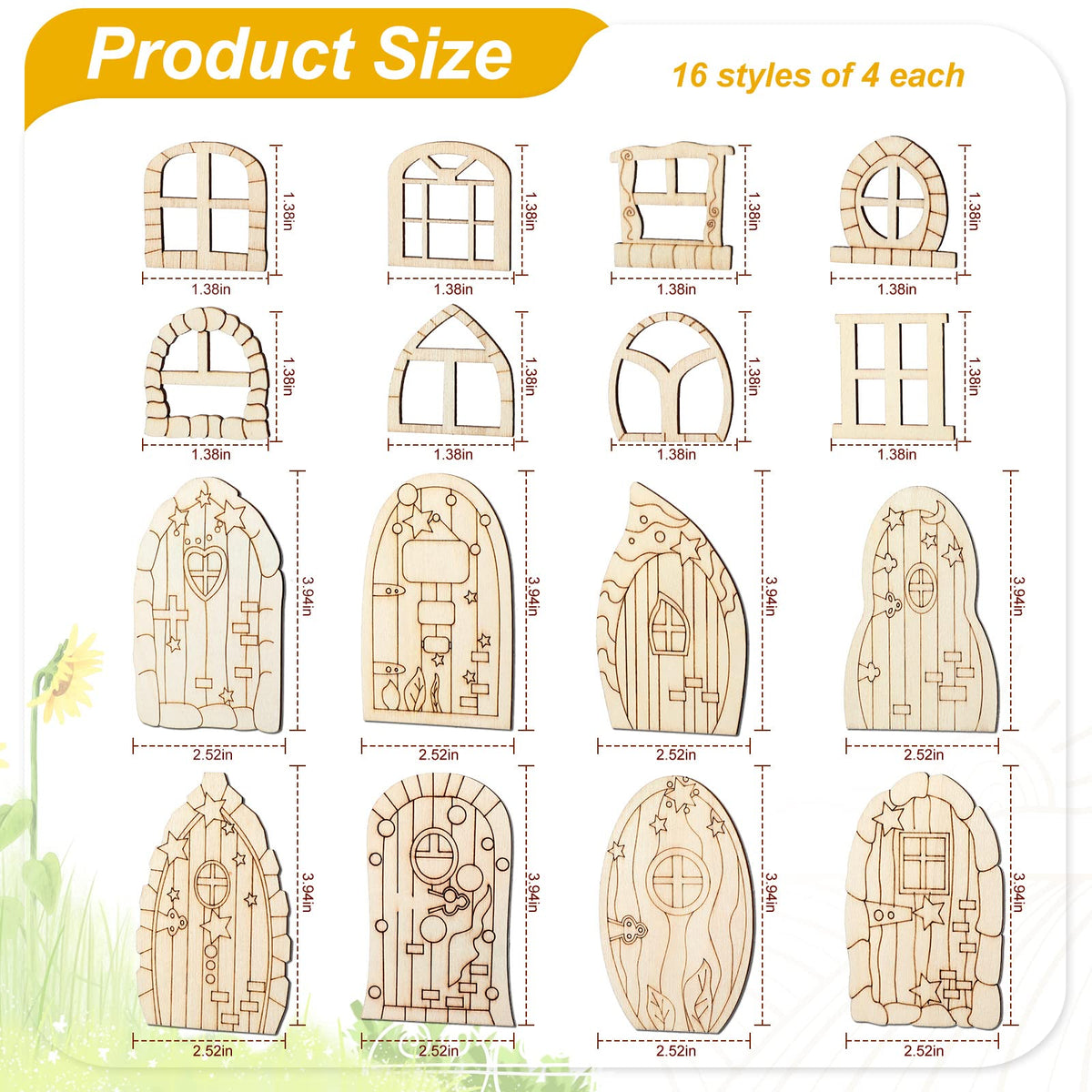 Yulejo fairy window miniature window ideal for crafts, scrapbooks, and fairy garden scenes.