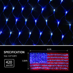 YULIANG flag net light mounted on wall or tree adds festive ambiance.