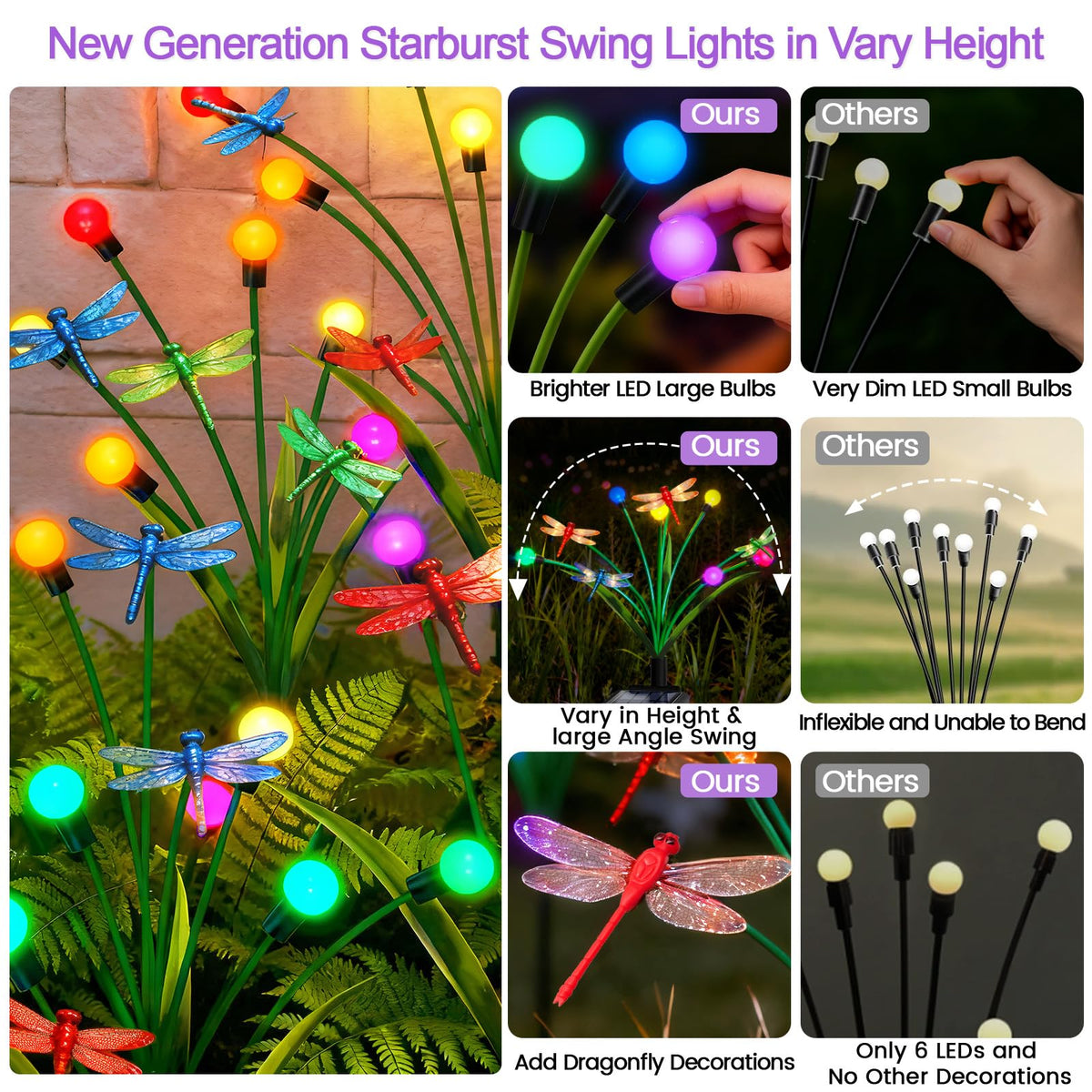 yulloyello 3d dragonflies glow decors brighten garden pathways
