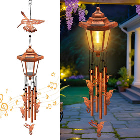 Yulloyello bronze wind chime hummingbird for a soothing garden melody