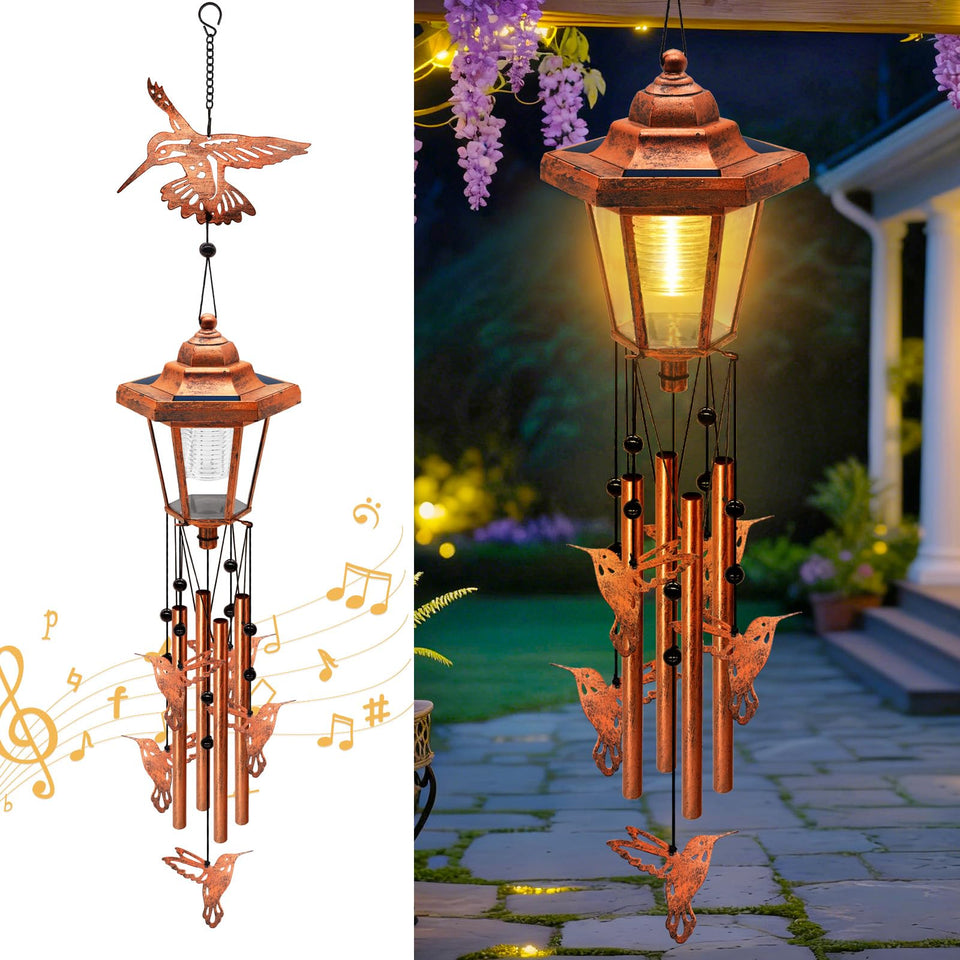 Yulloyello bronze wind chime hummingbird for a soothing garden melody