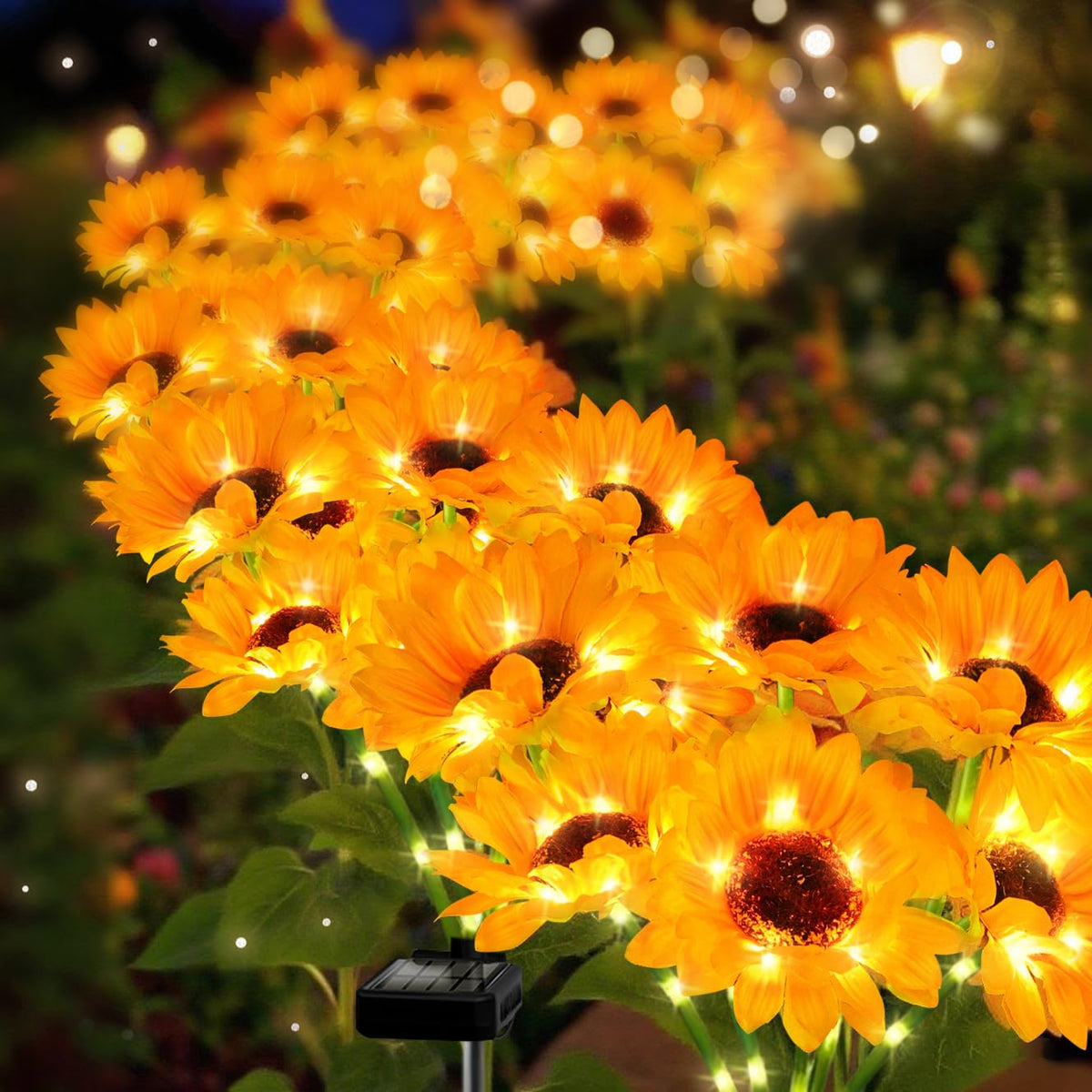Yulloyello outdoor sunflower stake lights brighten pathways with year-round charm.