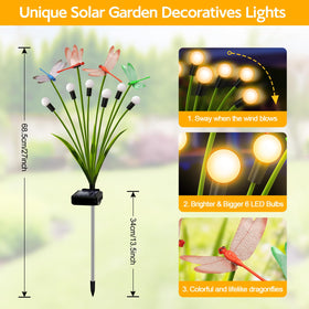 Yulloyello solar firefly lights provide six bright LEDs for vibrant evenings.