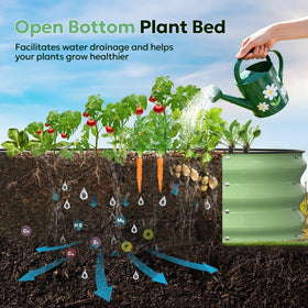 Yumatum galvanized planter edge trim closeup shows safer gardening touch.