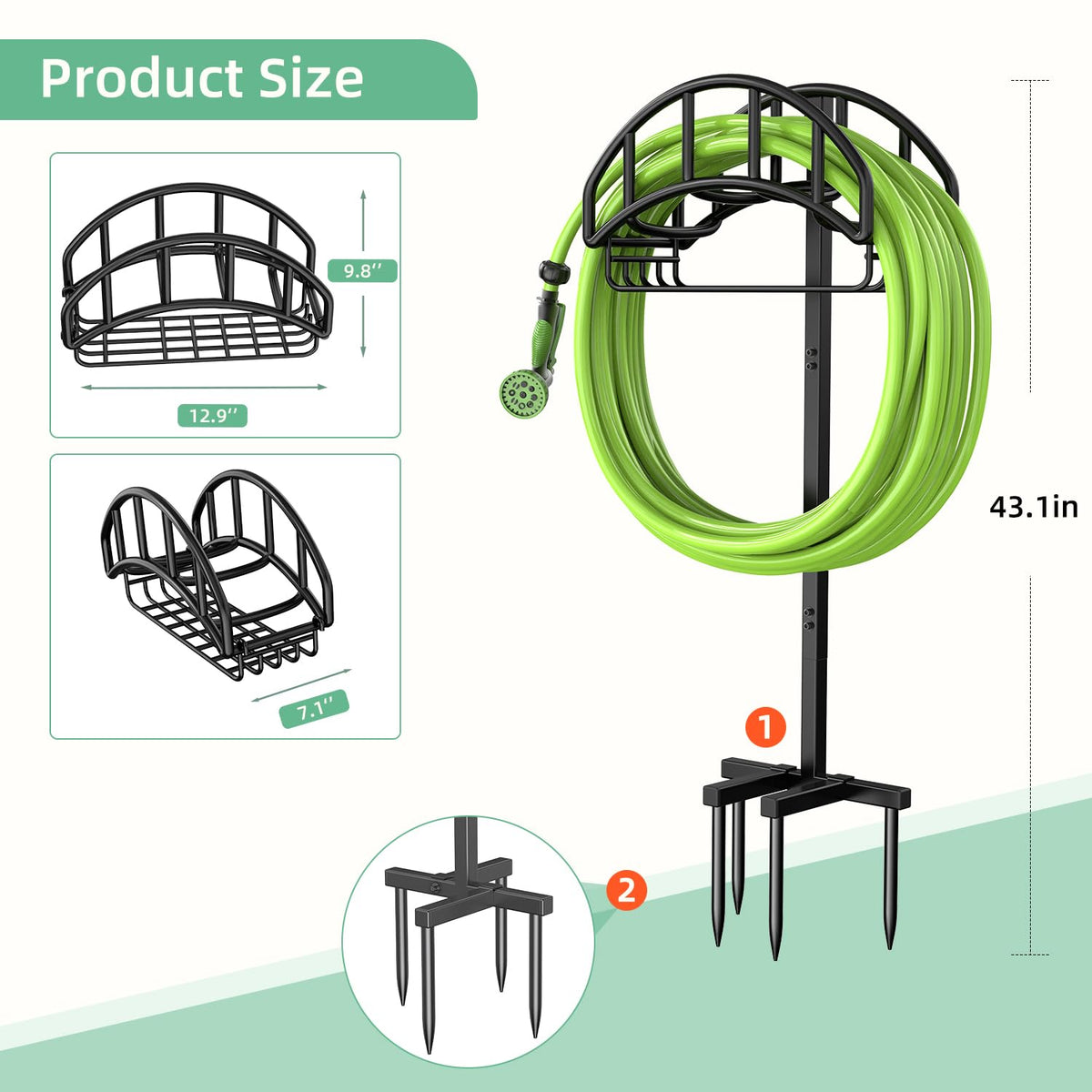 Heavy-duty steel with powder coating resists rust for outdoor use.