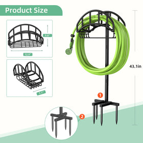 Heavy-duty steel with powder coating resists rust for outdoor use.