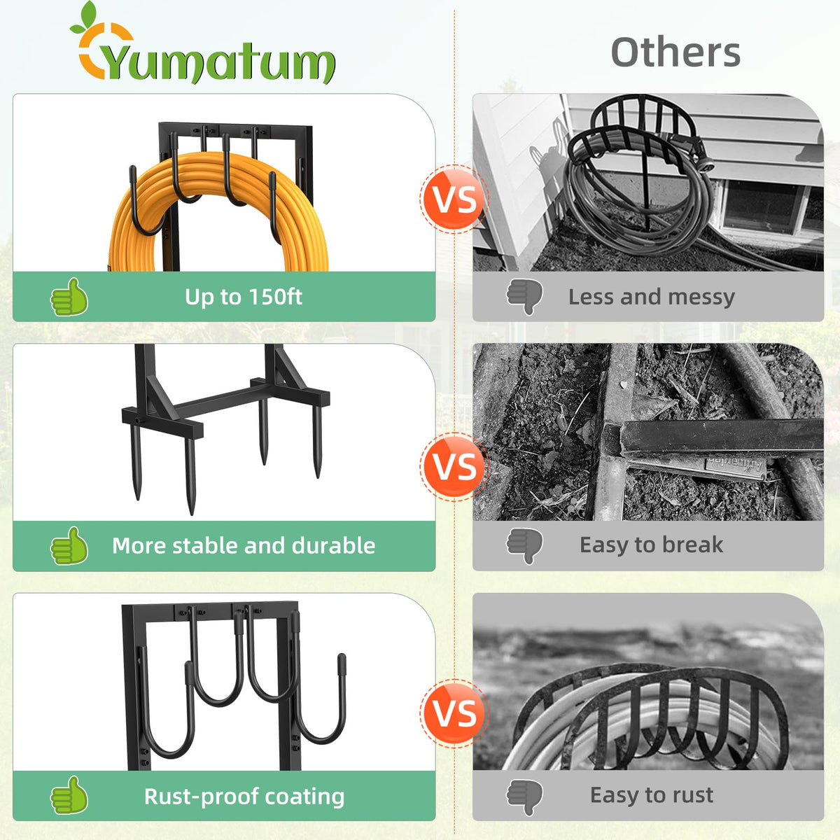 Yumatum 43.1 inch height enables comfortable use without bending.