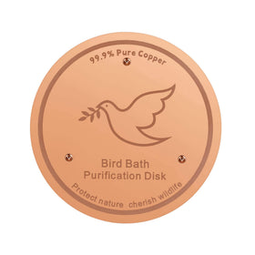 YUMEWARM birdbath copper purification disk closeup showing durable solid-copper construction for clean water.