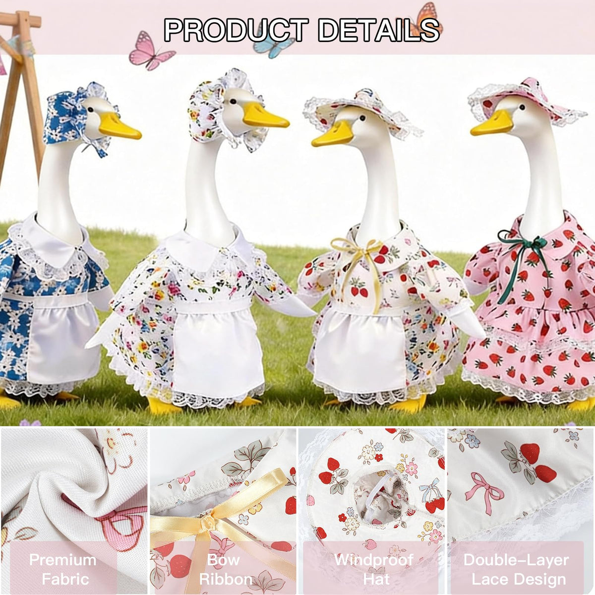 Yumoxuz porch goose outfits strawberry lace details — elegant touch