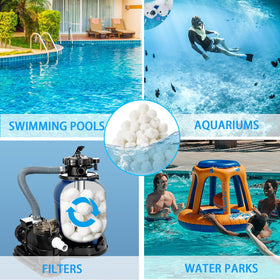 Yumydoct filter balls suitable for pools, aquariums, and pumps