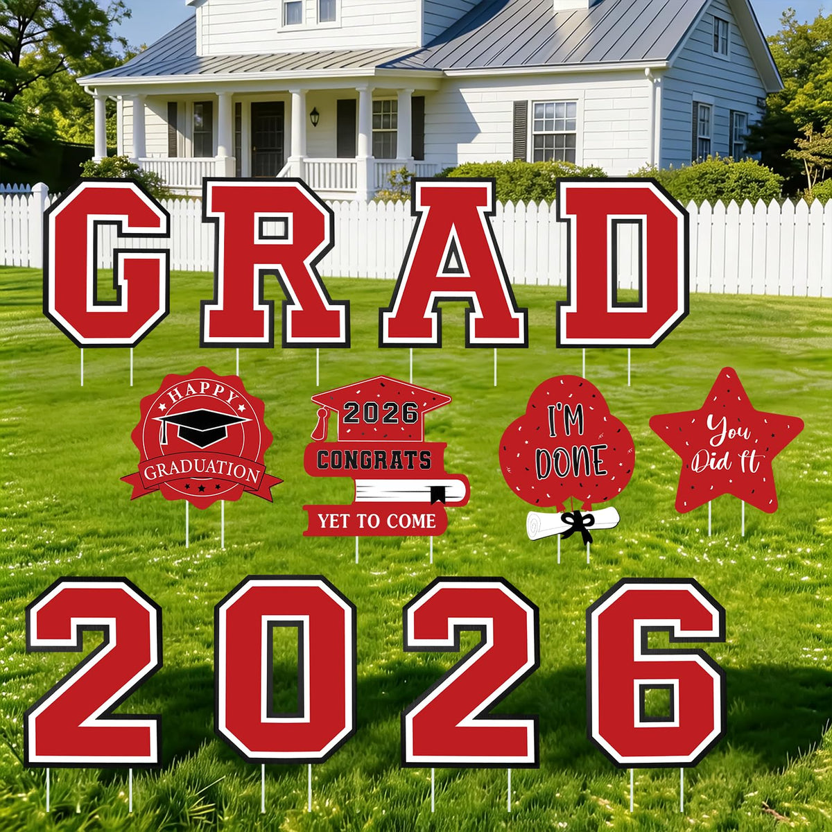 Yunfan graduation yard sign with 2026 numerals for outdoor display