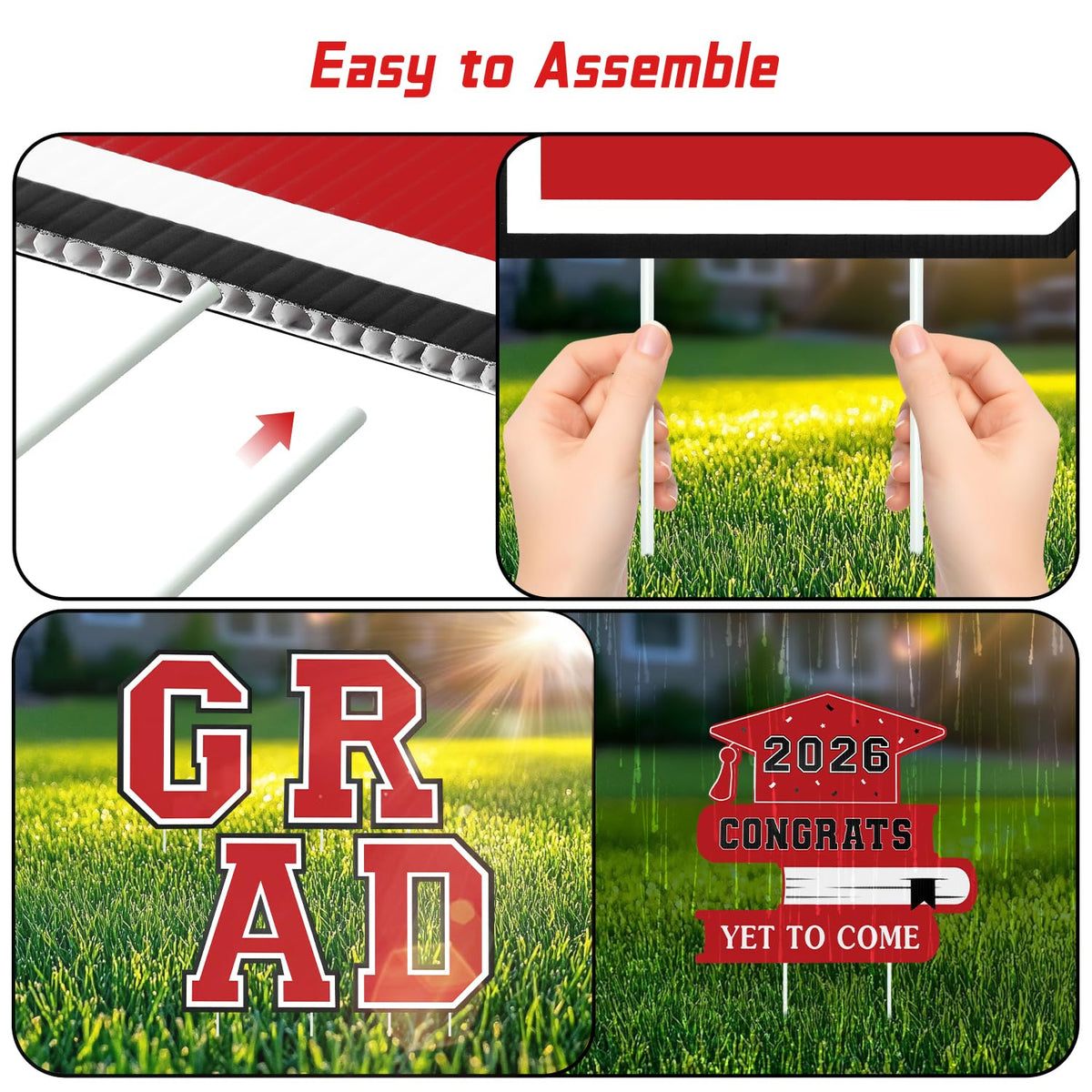 Yunfan graduation yard sign made of weatherproof corrugated plastic