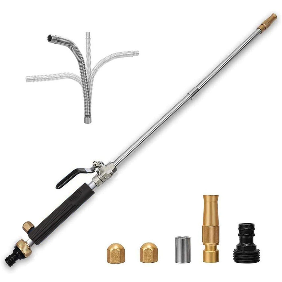 YunGuoGuo 39-inch high-pressure hose nozzle enables powerful outdoor cleaning and car washing