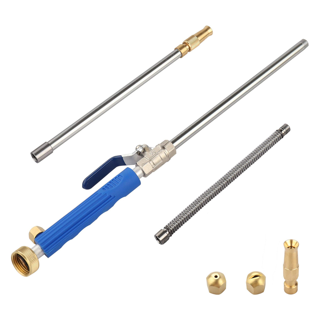 YunGuoGuo high-pressure washer wand extends to 39 inches for thorough cleaning reach.