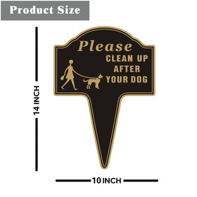 Yuntarda clean-up sign side view visible from multiple angles to better notice.
