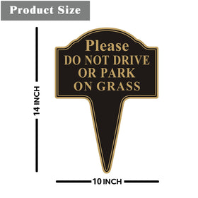 Yuntarda two-pack grass sign back view showing double-sided readability