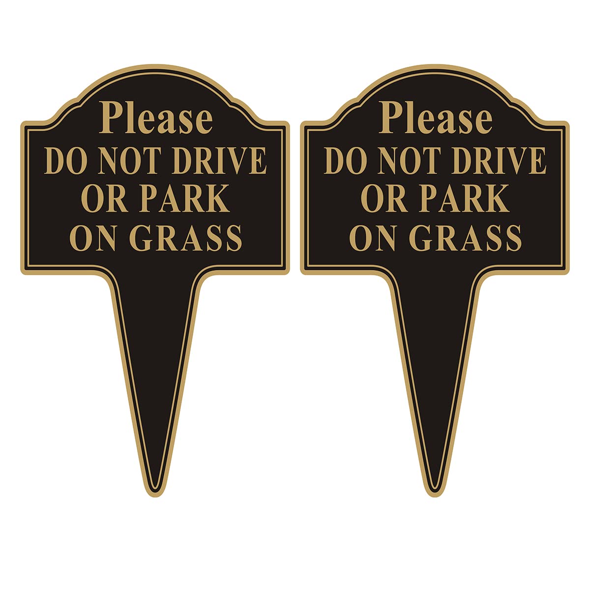 Yuntarda two-pack grass sign front view with bold Do Not Drive or Park on Grass lettering