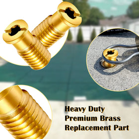 Screw being installed into a pool cover anchor with YUNVI hardware