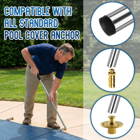YUNVI compatibility with standard inground pool anchors with 1/4 inch holes.