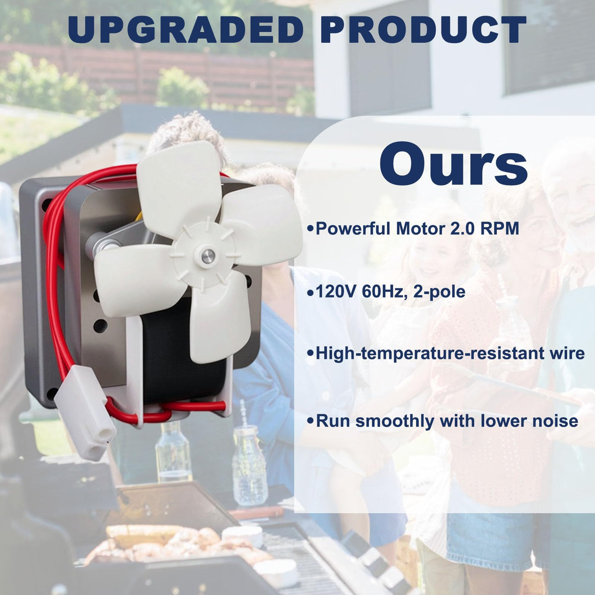 Yunziling 2.0 RPM auger motor side view highlighting robust gears for jam-free use.