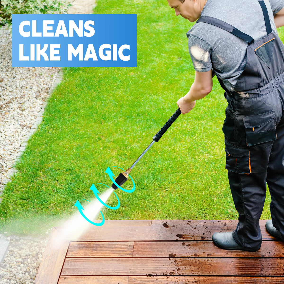 Yupjlia Turbo Nozzle wide spray pattern covers more area for faster cleaning